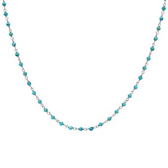 Gemistry Sterling Silver Turquoise Beaded Necklace