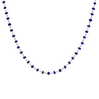 Gemistry Sterling Silver Lapis Lazuli Beaded Necklace