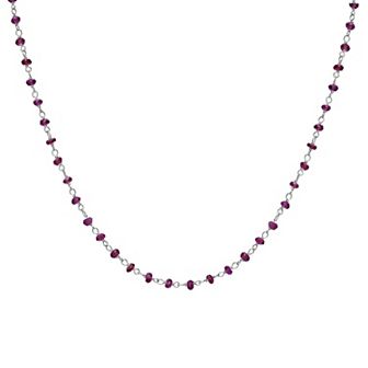 Gemistry Sterling Silver Rhodolite Beaded Necklace