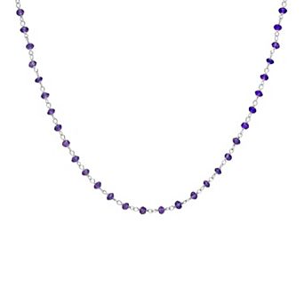 Gemistry Sterling Silver Amethyst Beaded Necklace