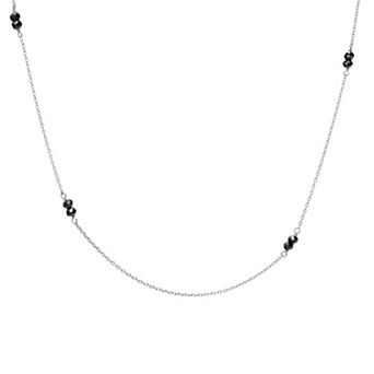 Gemistry Sterling Silver Gemstone Bead Station Necklace