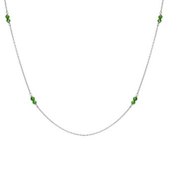 Gemistry Sterling Silver Gemstone Bead Station Necklace