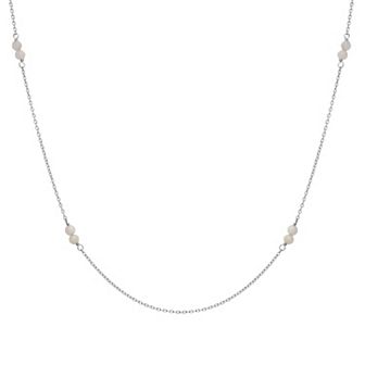 Gemistry Sterling Silver Gemstone Bead Station Necklace
