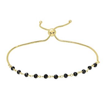 Gemistry 14k Gold over Sterling Silver Gemstone Beaded Adjustable Bracelet
