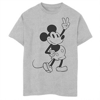 Disney's Mickey & Friends Boys 8-20 Mickey Peace Outline Husky Tee