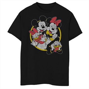 Disney's Mickey & Friends Boys 8-20 Group Shot Yellow & Red Husky Tee