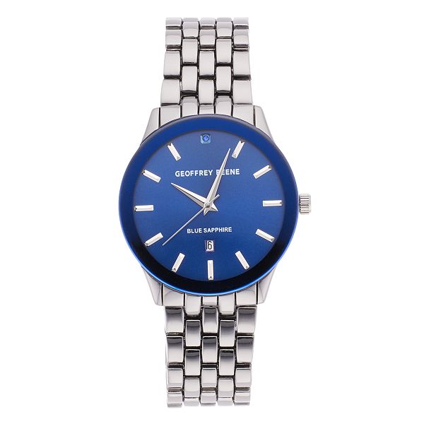 Geoffrey Beene Men's Genuine Blue Sapphire Bracelet Watch