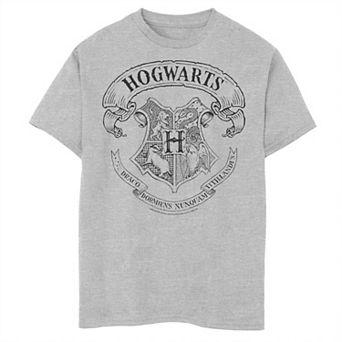Boys 8-20 Harry Potter Simple Hogwarts Crest Outline Husky Tee