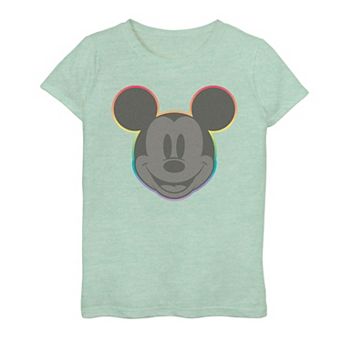 Disney's Mickey Mouse Girls 7-16 Rainbow Head Outline Graphic Tee