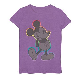 Disney's Mickey Mouse Girls 7-16 Rainbow Outline Graphic Tee