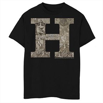 Boys 8-20 Harry Potter H Hogwarts Crest Fill Husky Tee