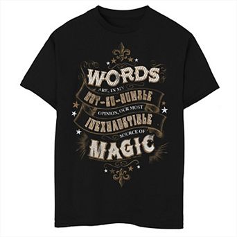 Boys 8-20 Harry Potter Words Are An Inexhaustible Source Of Magic Husky Tee