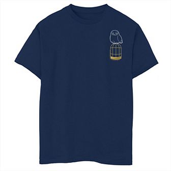 Boys 8-20 Harry Potter Hedwig Cage Left Chest Outline Husky Tee