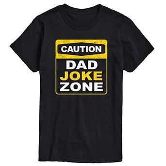 Men's Caution Dad Joke Zone Graphic Tee