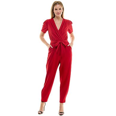 Juniors' Lily Rose Surplice Top Jumpsuit