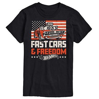 Big & Tall Hot Wheels Fast Cars And Freedom Graphic Tee