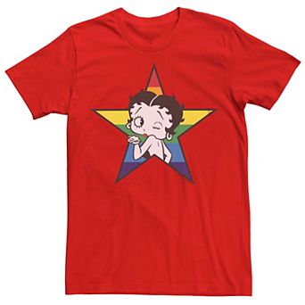 Men's Betty Boop Star Pride Kiss Graphic Tee