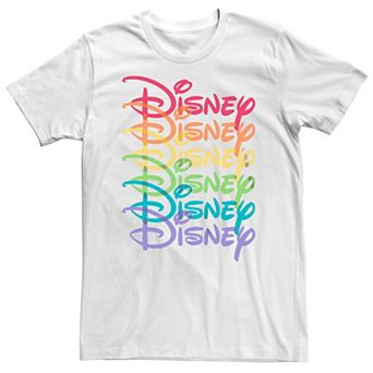 Disney's Big & Tall Rainbow Logo Stack Graphic Tee