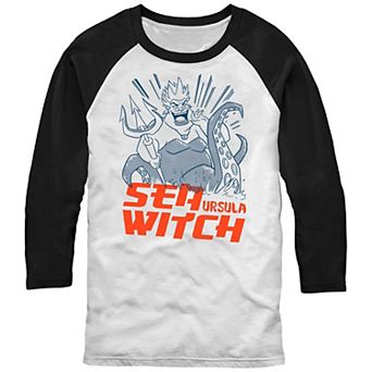 Disney's The Little Mermaid Men's Ursula Sea Witch Sketch Raglan Tee