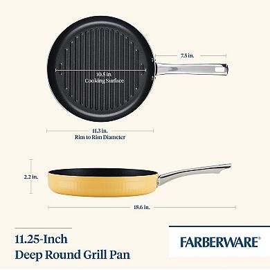 Farberware® Style 11.25-in. Nonstick Cookware Deep Round Grill Pan