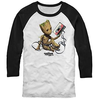 Men's Marvel Guardians Of The Galaxy Vol. 2 Groot Tape Raglan Graphic Tee