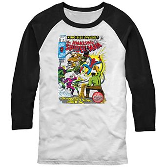 Men's Marvel Spider-Man Vs The Sinister Six Raglan Graphic Tee