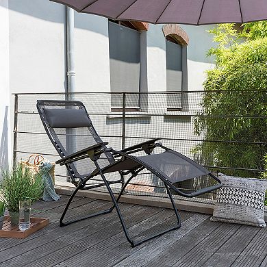 Lafuma Futura Batyline Series Relaxation Lawn Chair Recliner, Graphite (2 Pack)