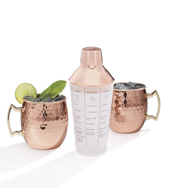 Cambridge 3pc. Recipe Shaker & Moscow Mule Mugs Set
