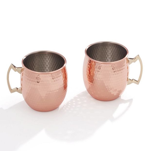 20 Oz Hammered Red Moscow Mule Mugs, Set of 2