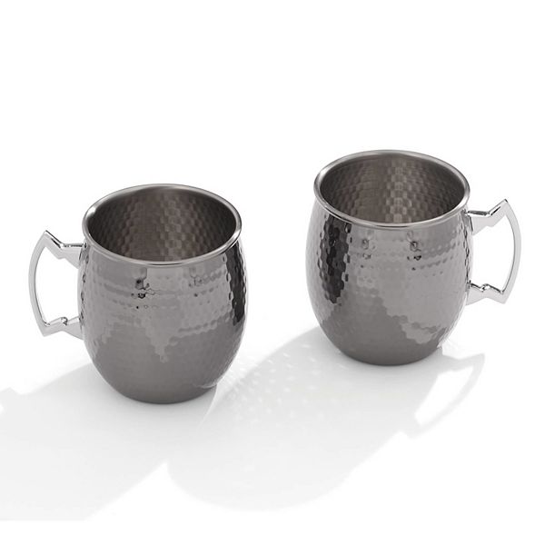 Cambridge 2pc. 20oz. Hammered Gunmetal Moscow Mule Mug Set