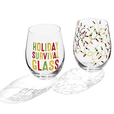 Cambridge Holiday Survival 2-pc. Wine Glasses Set