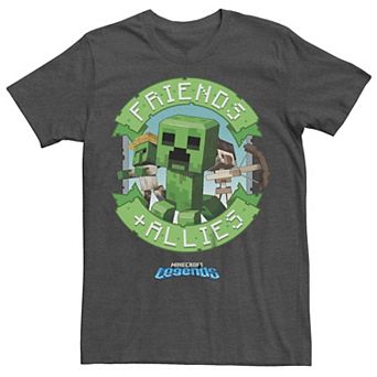 Men's Minecraft Creeper Friends And Allies Graphic Tee