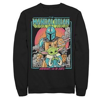Men's Star Wars The Mandalorian Wherever I Go He Goes Graphic Fleece Sweatshirt