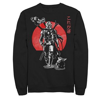 Men's Star Wars The Mandalorian Sumi Ink Portrait Graphic Fleece Sweatshirt