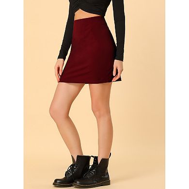 Women's Basic Stretchy High Waist Bodycon Pencil Mini Skirt