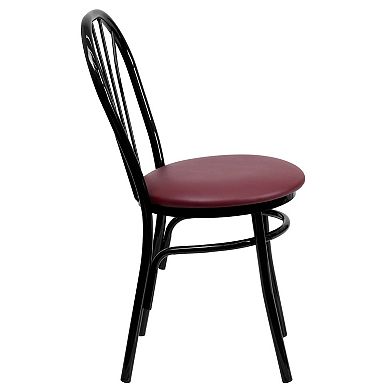 Emma and Oliver 2 Pack Fan Back Metal Chair - Vinyl Seat