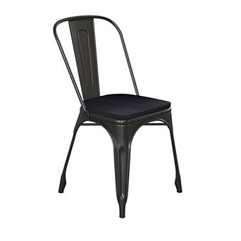 Emma and Oliver Perth Metal Stacking Dining Chairs with Poly Resin Seats for Indoor/Outdoor Use