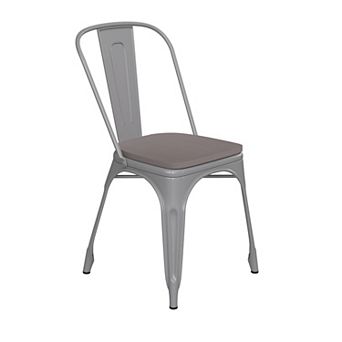 Emma and Oliver Perth Metal Stacking Dining Chairs with Poly Resin Seats for Indoor/Outdoor Use