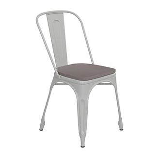 Emma and Oliver Perth Metal Stacking Dining Chairs with Poly Resin Seats for Indoor/Outdoor Use