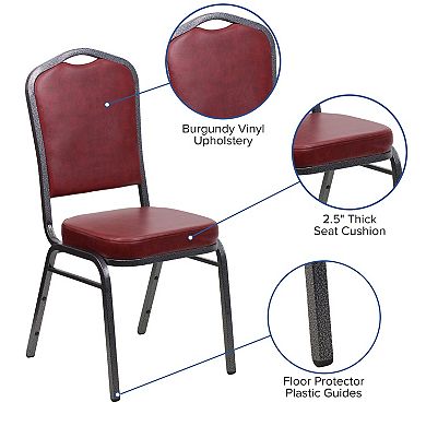 Emma and Oliver 4 Pack Crown Back Stacking Banquet Chair