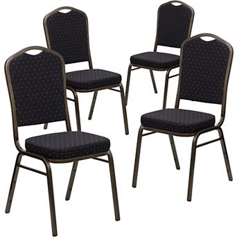 Emma and Oliver 4 Pack Crown Back Stacking Banquet Chair