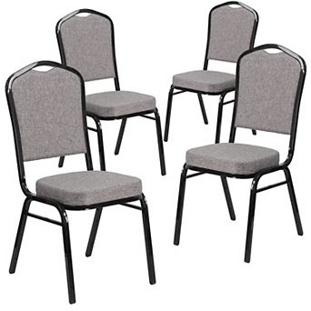 Emma and Oliver 4 Pack Crown Back Stacking Banquet Chair