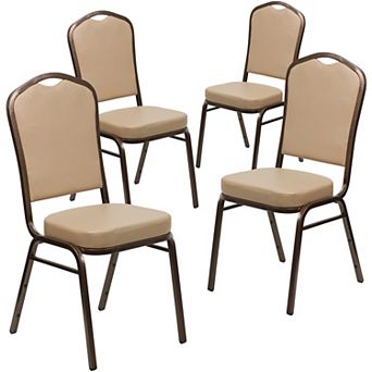 Emma and Oliver 4 Pack Crown Back Stacking Banquet Chair