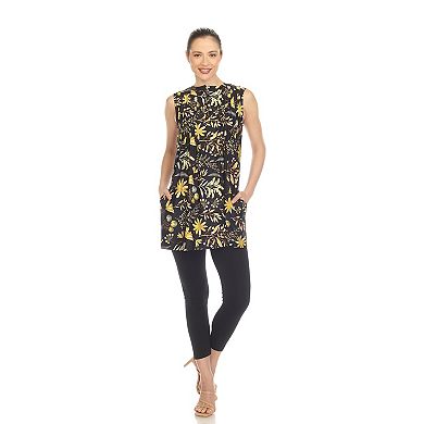 Women's Floral Sleeveless Tunic Top