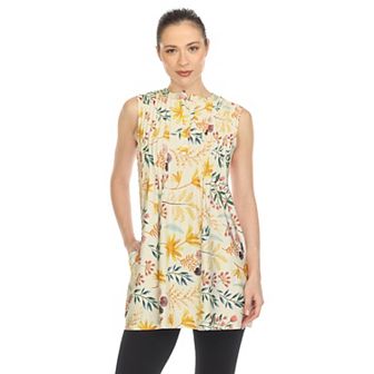 Women's Floral Sleeveless Tunic Top