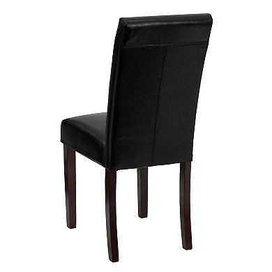 Emma and Oliver 2 Pack Contemporary Panel Back Parson's Chair with High Density Foam Padding and Finished Hardwood Frame