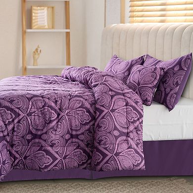 Lux Decor Collection Microfiber Soft Reversible Duvet Insert 5 Piece Comforter Set