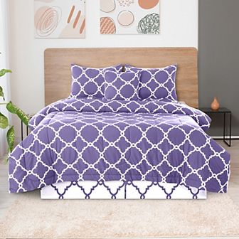 Lux Decor Collection 5 pc Comforter Set Reversible Down Alternative Comforter With Pillow Shams