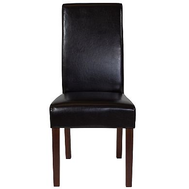 Emma and Oliver Two Mid-Century Parson's Chairs and Finished Hardwood Frame for Kitchen, Dining Room & More