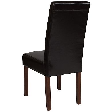 Emma and Oliver Two Mid-Century Parson's Chairs and Finished Hardwood Frame for Kitchen, Dining Room & More
